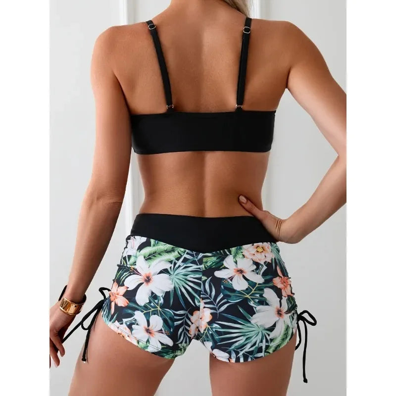 Maillot de Bain Femme 2 Pièces – Haut Halter & Taille Haute