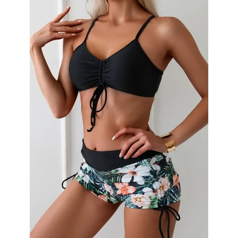 Maillot de Bain Femme 2 Pièces – Haut Halter & Taille Haute