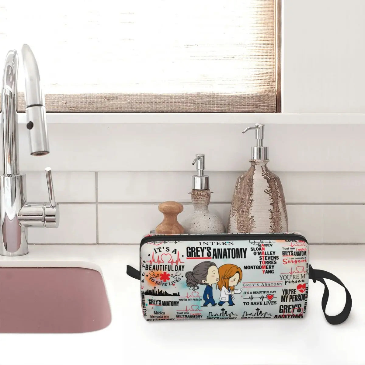 Trousse de Toilette Kawaii Grey's Anatomy – Organisateur de Maquillage et Beauté