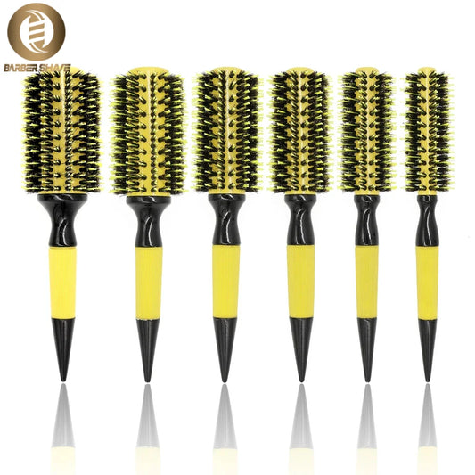 Brosse Ronde Professionnelle en Bois – Poils de Sanglier & Nylon