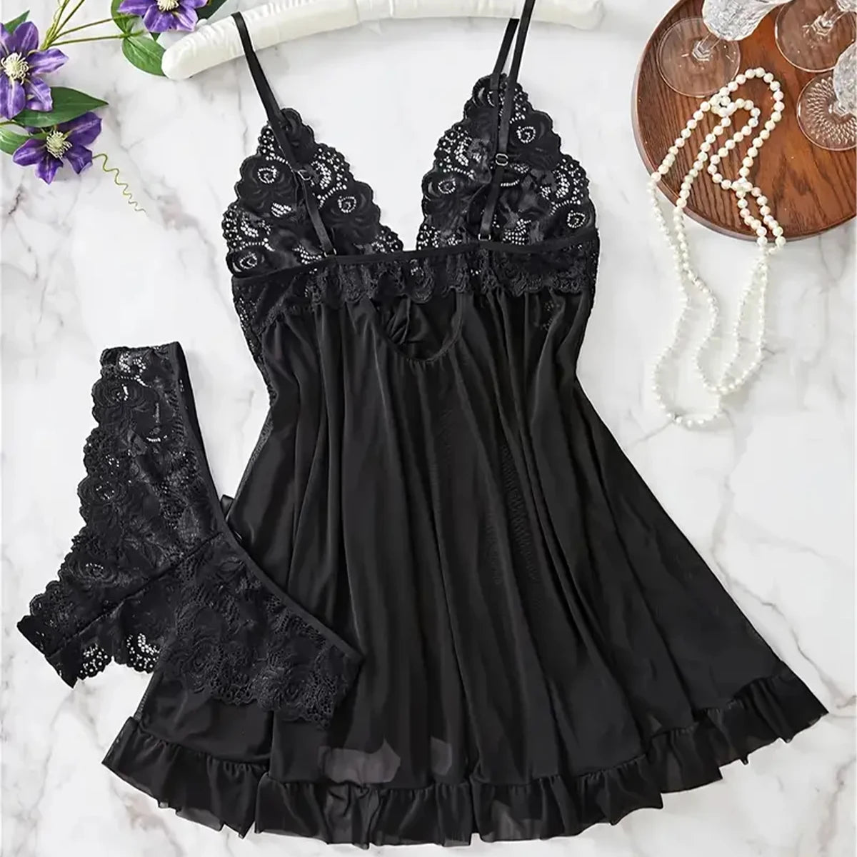 LuxeLingerie – Lace Seduction Set