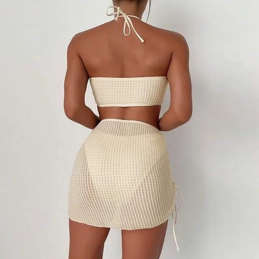 Nouveau Bikini Sexy Femme 2024 – 3 Pièces Dos Ouvert