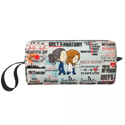 Trousse de Toilette Kawaii Grey's Anatomy – Organisateur de Maquillage et Beauté